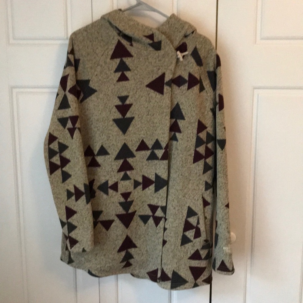 Geometric Patterned Hooded Women's Top